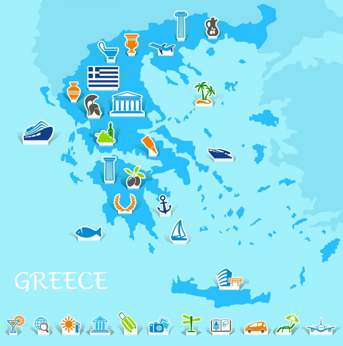 Illustrated Map of Greece