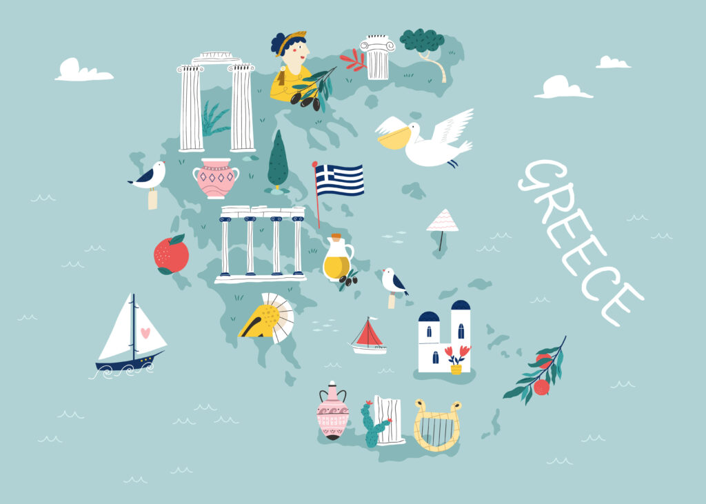 Map of Greece showing group tour destinations — BenLeToni Tours DMC